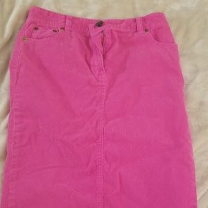 J crew bright pink corduroy pencil skirt